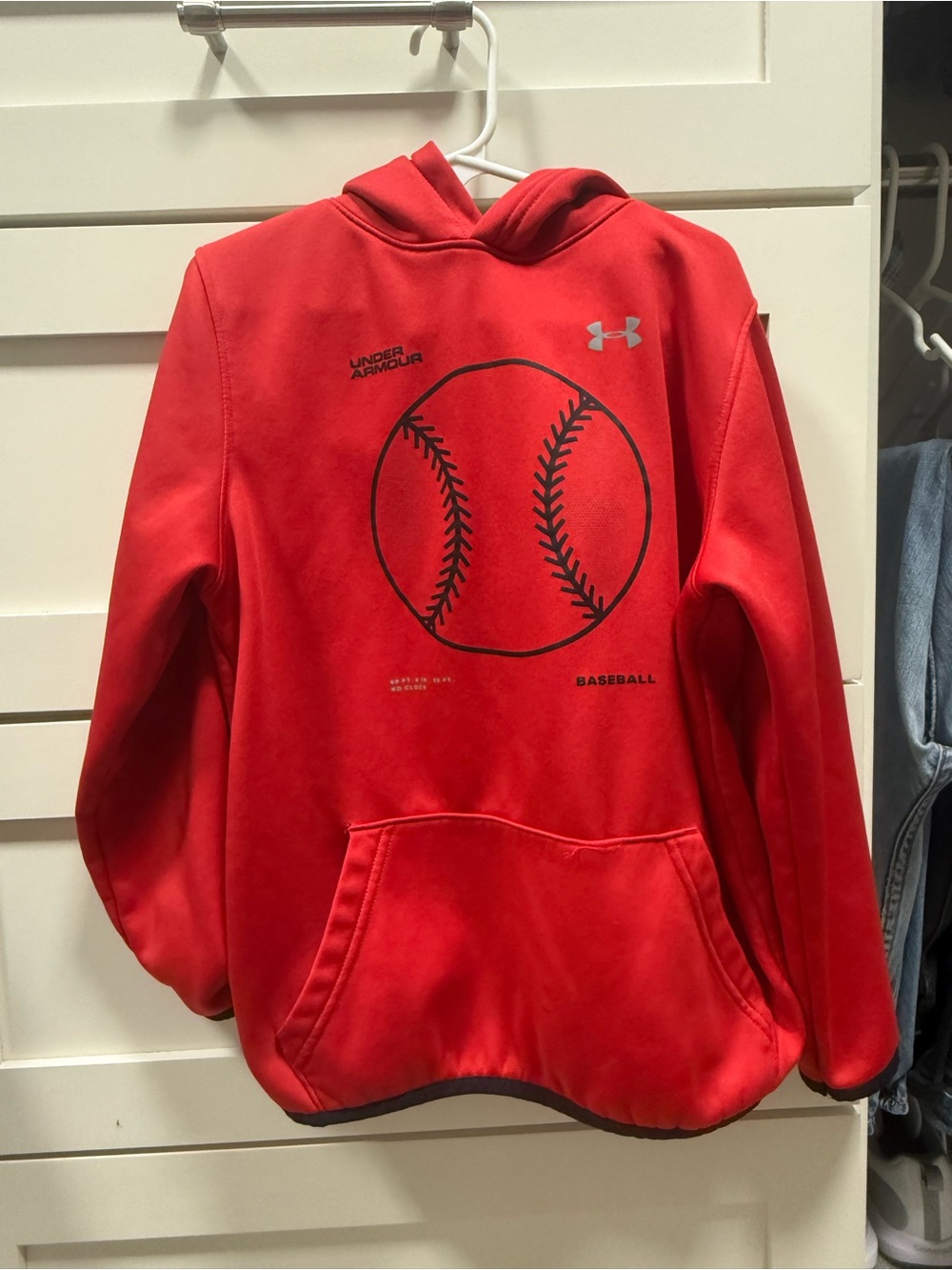 Under Armour Kids Red Baseball Hoodie Sweatshirt